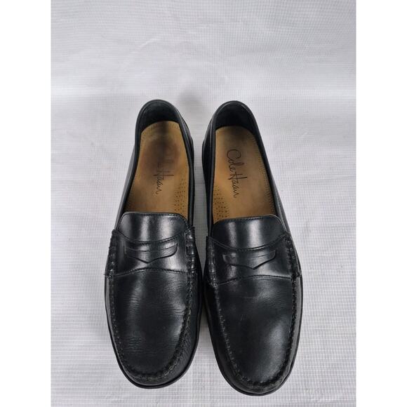 COLE HAAN Mens Size 8 M Riverside Penny Loafer Black Leather Driving Shoes Soft main image 7